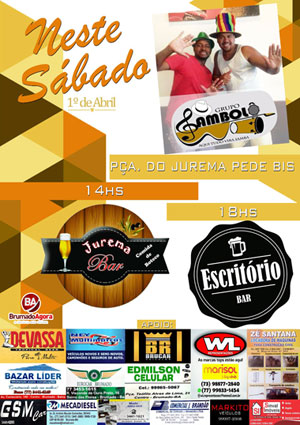 Brumado: Grupo Sambolô anima os bares Jurema e Escritório Bar neste sábado (01)