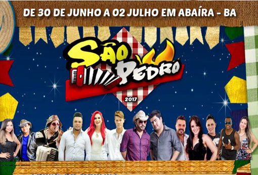 São Pedro de Abaíra será realizado de 30 de junho à 02 de julho