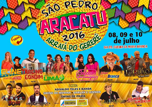 Aracatu: começa hoje (08) a festa de São Pedro 'Arraiá do Gererê'