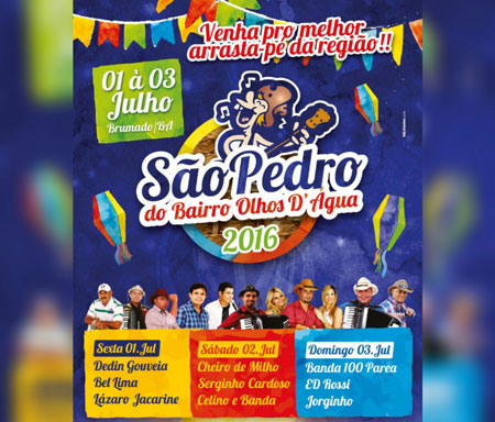 Brumado: São Pedro do Bairro Olhos d'água começa nesta sexta (1º)