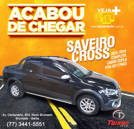 Taisan Auto: Acabou de chegar Saveiro Cross 2015/2016 completa Cabine Dupla
