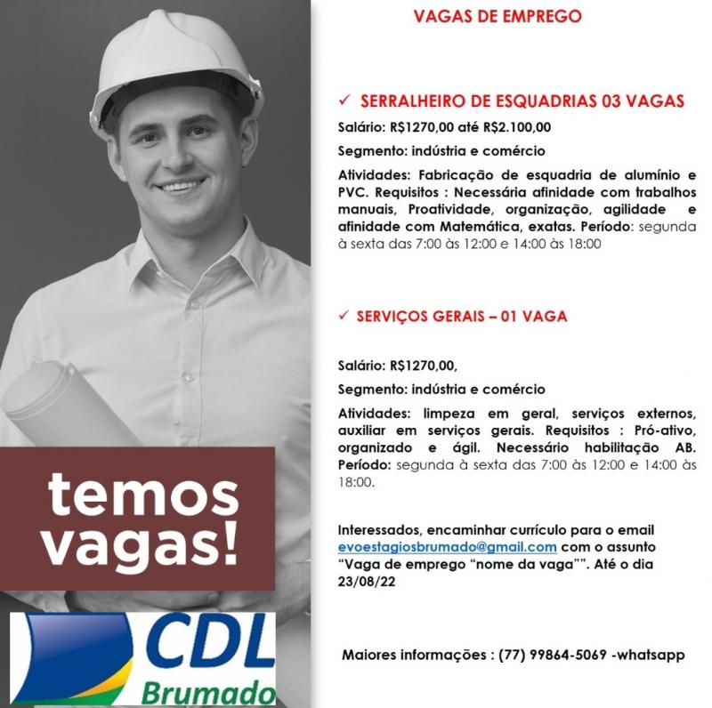 Brumado: Confira as vagas de emprego
