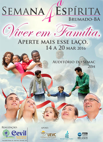 Brumado: Semana Espírita acontece de 14 a 20 de março