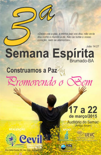 Brumado: Centro Espírita Viveiro de Luz realizará 3ª Semana Espírita