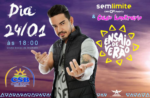 Clube Social de Brumado: Dia 24 de janeiro tem 'Ensaio de Verão' com Semlimite 
