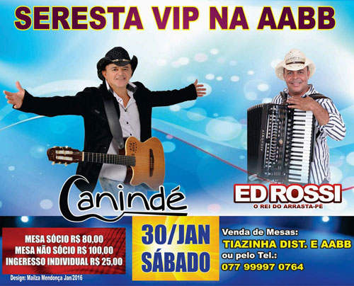 Brumado: Dia 30 de janeiro tem Seresta Vip na AABB