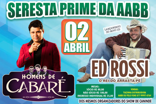 Brumado: É neste sábado (02) a Seresta Prime na AABB com Homens de Cabaré e Ed Rossi