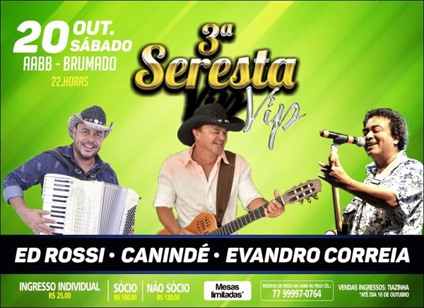 3ª Seresta Vip: virada de preço nesta quarta (10)