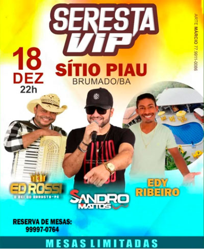Brumado: Dia 18 de dezembro tem Seresta Vip no Sítio Piau