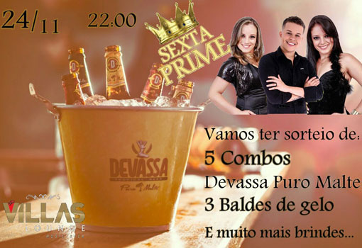 Cerbeer sorteará combos com cerveja na 'Sexta Prime' do Villas Lounge