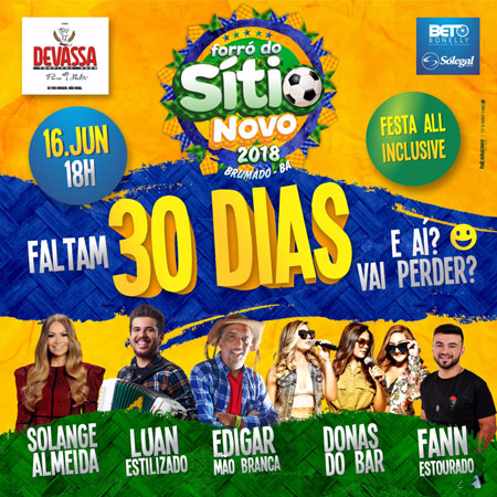 Contagem regressiva: Faltam 30 dias para o Forró do Sítio Novo em Brumado