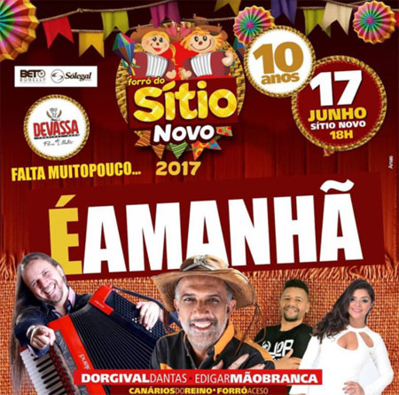 É amanhã o Forró do Sítio Novo em Brumado