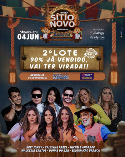 Forró do Sítio Novo: Ingressos no 2º lote 90% vendido