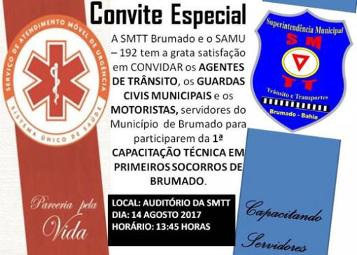 Brumado: Capacitação em primeiros socorros atenderá agentes de trânsito, guardas civis e motoristas do Município