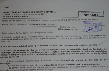 MTE aprova criação de sindicato dos comerciários de Brumado