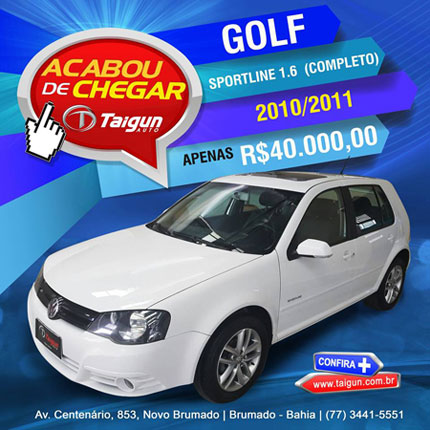 Brumado: Acaba de chegar na Taigun Auto - Golf Sportline 1.6