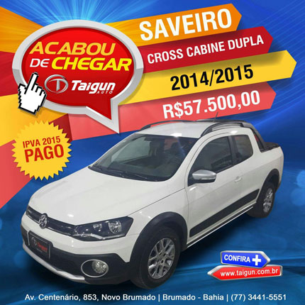Brumado: Acaba de chegar na Taigun Auto - Saveiro Cross Cabine Dupla