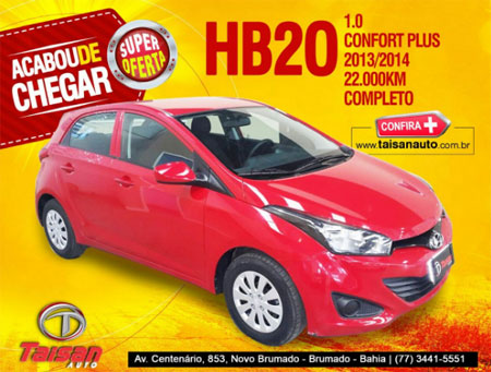 Taisan Auto: Super oferta para HB20 1.0 Confort Plus 2014/2016