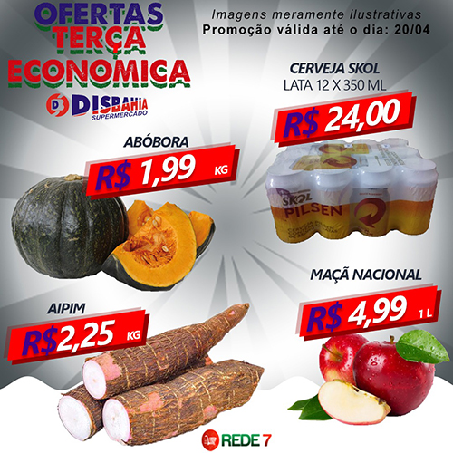 Confira as ofertas da Terça Econômica do Disbahia Supermercado
