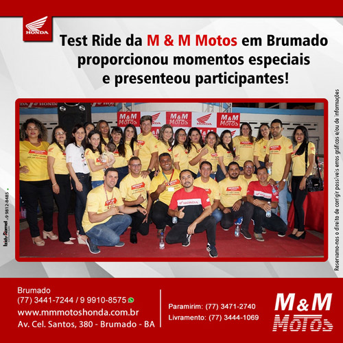 Confira os melhores momentos e os ganhadores dos prêmios do Test Ride da M & M Motos em Brumado