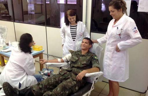 Integrantes do Tiro de Guerra 06/024 participam da Campanha de doação de sangue e medula
