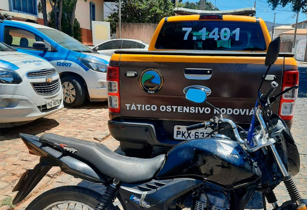 Tanhaçu: TOR apreende moto com numerações de chassi e motor suprimidas