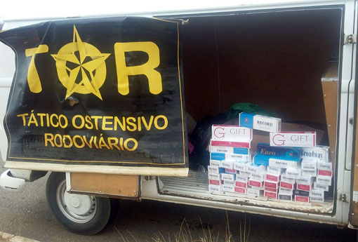 BA-262: Polícia Rodoviária Estadual apreende cigarros contrabandeados do Paraguai