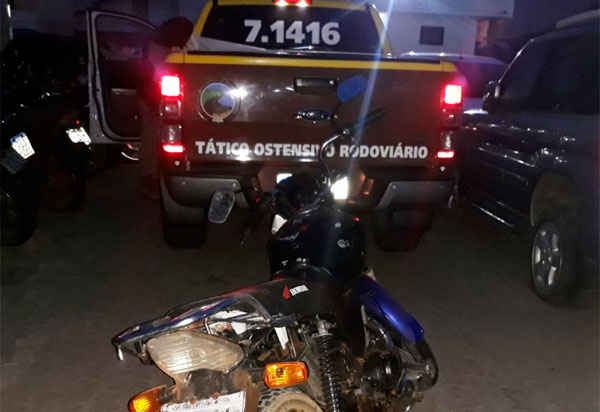 Piripá: TOR apreende moto com numeração de chassi suprimida e placa pertencente a outro veículo