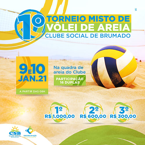Clube Social de Brumado realizará o Torneio Misto de Vôlei de Areia neste sábado (09) e domingo (10)
