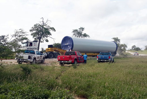 Brumado: chega a primeira torre eólica ao distrito de Cristalândia