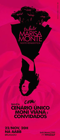 Show Tributo Marisa Monte em Brumado confirmado para 22 de novembro