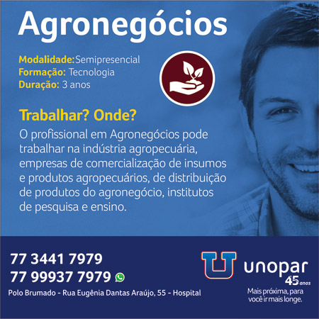 Brumado: Unopar abre vagas para cursos de Agronegócios 