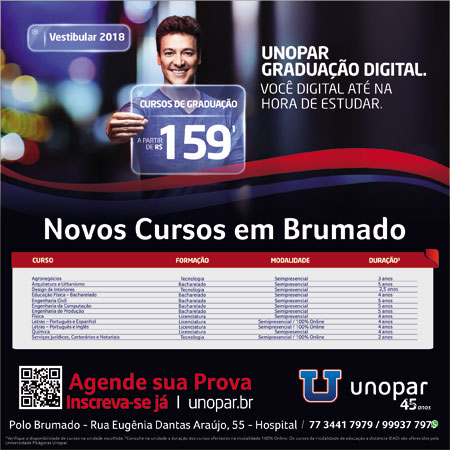 Unopar de Brumado abre novos cursos para 2018/1