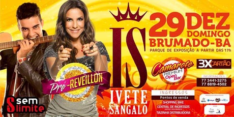 Brumado: Ingressos pista e camarote para o show de Ivete Sangalo já estão à venda