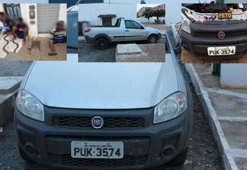 Trio é detido após ser flagrado com carro com restrição de roubo em Livramento