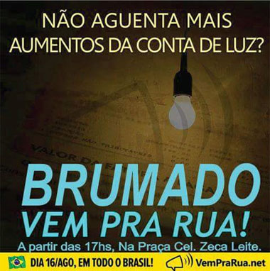 Movimento ‘Brumado Vem pra Rua’ convida população a participar de manifesto contra o governo Dilma