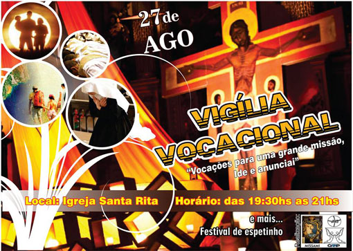   Brumado: Será realizada na Igreja Santa Rita Vigília Vocacional