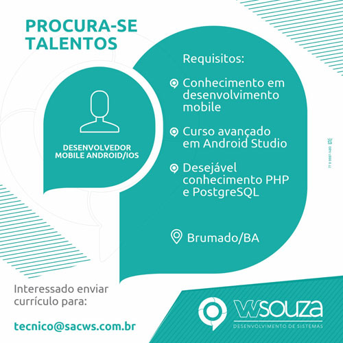 WSouza: procura-se talentos na área de Desenvolvedor Mobile Android/IOS