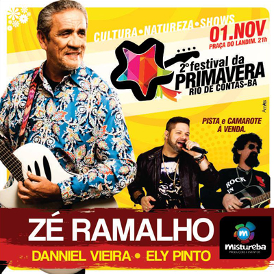 Rio de Contas: Confirmado Zé Ramalho no 2º Festival da Primavera